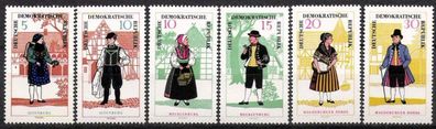 DDR Nr.1214/19 * * Volkstrachten (II) Einzelmarken 1966, postfrisch