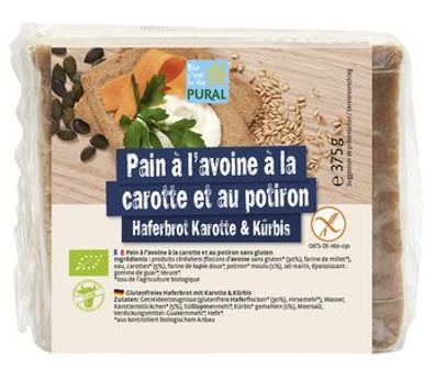 Pural 3x Haferschnittbrot mit Karotte und Kürbis glutenfrei 375g