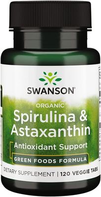 Swanson, Spirulina & Astaxanthin, 120 Veg. Tabletten