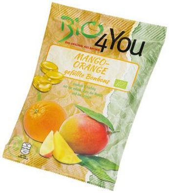 Bio4You 6x Bio-Bonbon-Mango-Orange, gefüllt 75g