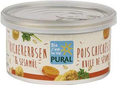 Pural 6x Pflanzlicher Aufstrich Kichererbsen & Sesamöl palmölfrei 125g