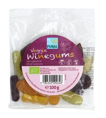 Pural 3x Veggie Winegums Fruchtgummi ohne Gelatine 100g