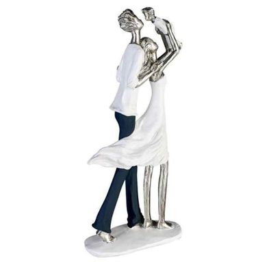 Casablanca Skulptur Elternglück weiss/ silber Höhe: 35 cm Breite: 16 cm Tiefe: ...