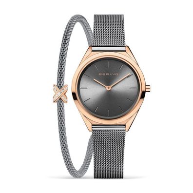 Bering - 17031-369-GWP190 - Set Armbanduhr und Armband - Damen - Quarz - Ultra Slim