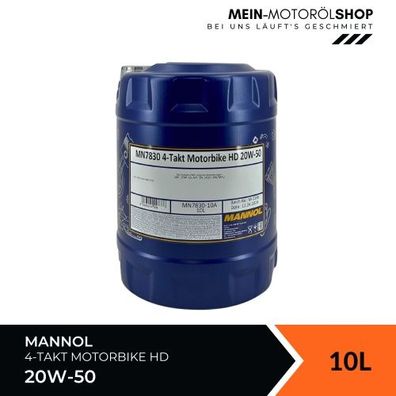 Mannol 4-Takt Motorbike HD 20W-50 10 Liter
