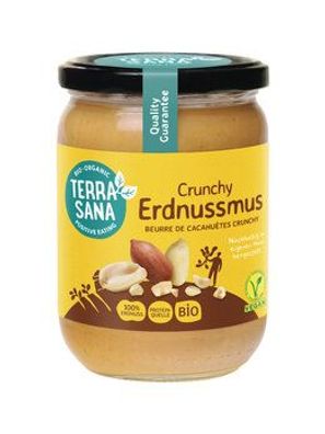 TerraSana 6x Erdnussmus Crunchy 500g