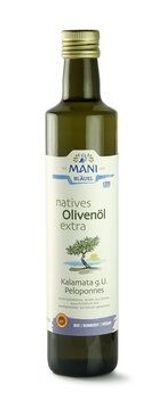 MANI® 3x MANI natives Olivenöl extra, Kalamata g.U., bio 500ml