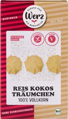 Naturkornmühle Werz 6x Reis Kokos Träumchen, Vollkornkekse, glutenfrei 110g