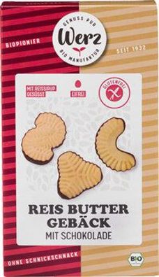 Naturkornmühle Werz 6x Reis Butter Gebäck mit Schokolade, Vollkorn, glutenfrei 125g