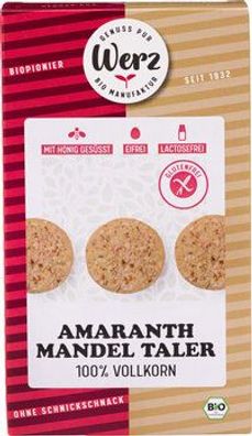 Naturkornmühle Werz 3x Amaranth Mandel Taler, 4-Korn Vollkornkekse, glutenfrei 125g