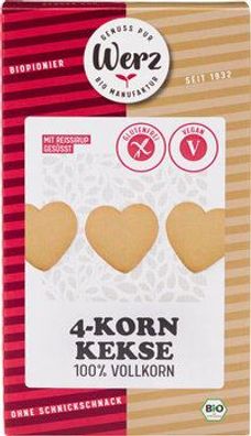 Naturkornmühle Werz 6x 4-Korn Kekse, Vollkorn, glutenfrei 150g