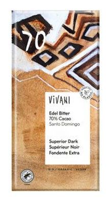 Vivani 6x Edel Bitter Schokolade 70% Cacao Santo Domingo 100g