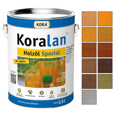 KORA Koralan Holzoel Spezial - 2.5 LTR Pflegeöl AUF Wasserbasis Farbwahl