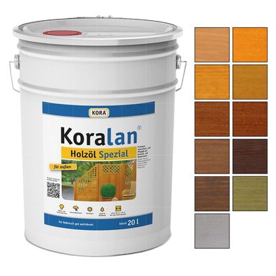 KORA Koralan Holzoel Spezial - 20 LTR Pflegeöl AUF Wasserbasis Farbwahl