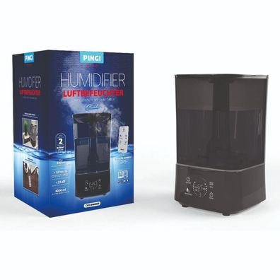 Pingi Ultraschall-Luftbefeuchter 4L Timer + Fernbedienung Kalt 0.3 l/ h 35m² LCD