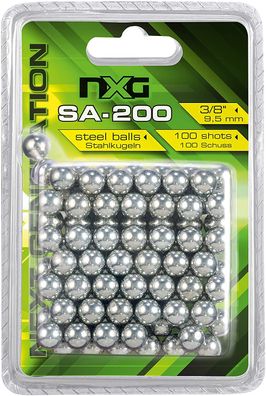 NGX Schleudermunition Stahlkugeln 9,5 mm SA-200 Steel Balls 100 Stück Outdoor