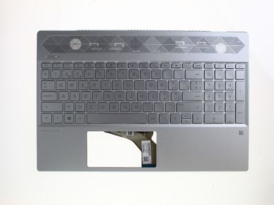 HP Pavilion 15 Palmrest Keyboard Tastatur Upper QWERTZ SWISS L35339-BG1