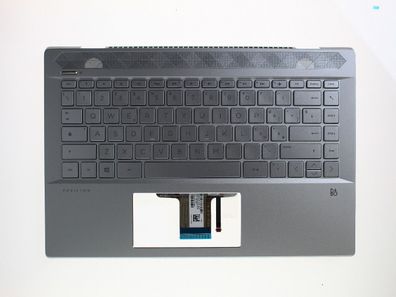 HP Pavilion 14 Palmrest Keyboard Tastatur Cover Upper QWERTY IT L19195-061