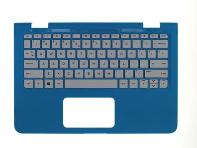 HP Stream 360 11-aa Palmrest Keyboard Tastatur QWERTY UI 917071-B31 Blau