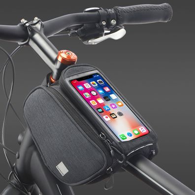 Fahrradtasche Doppel Rahmentasche Handyhalterung Smartphone Tasche wasserdicht