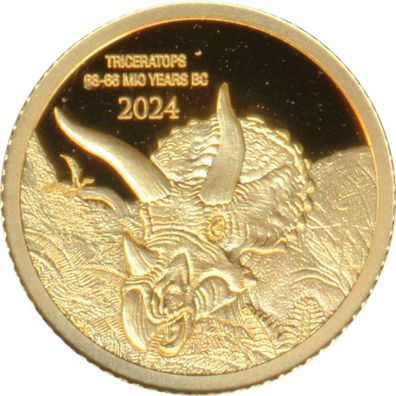Kongo 2024 - Triceratops 0,5 Gramm Gold
