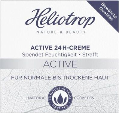 Heliotrop 6x Active 24h- Creme, spendet der Haut 24 Stunden Feuchtigkeit, mildert