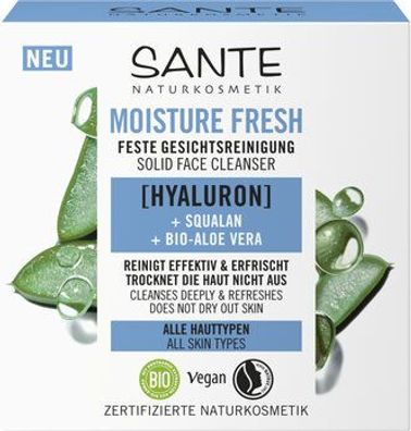 Sante 3x Moisture Fresh Feste Gesichtsreinigung mit Hyaluron, Squalan & Bio-Aloe