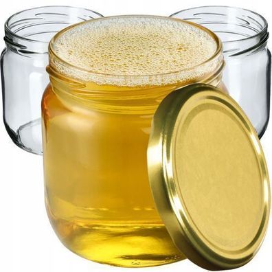 KADAX Marmeladengläser 425ml, Einmachgläser (Gold / 6 Stück)