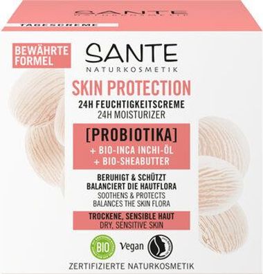 Sante 3x Skin Protection 24h Feuchtigkeitscreme mit Probiotika, Bio-Inca Inchi-Öl...