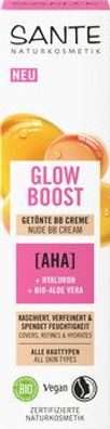 Sante 6x Glow Boost getönte BB Creme mit AHA, Hyaluron & Bio Aloe-Vera 30ml