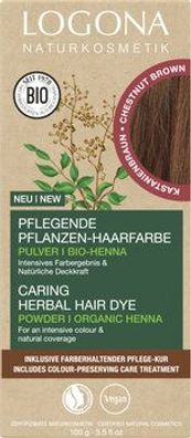 Logona Pflegende Pflanzen-Haarfarbe Pulver Kastanienbraun 100g