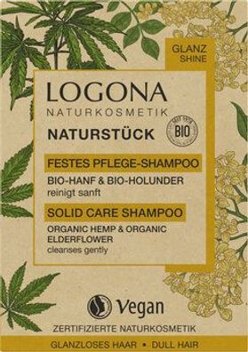 Logona 3x Festes Pflege Shampoo Bio-Hanf & Bio-Holunder 60g
