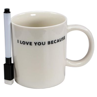 Botschaft Kaffeebecher Kaffee Tasse mit Stift i love you because Liebe Nachricht