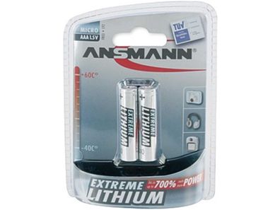 Ansmann Batterie "Extreme Lithium" SB-ve 1 Satz = 2 Stück, Micro (AAA / FR03)