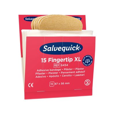 6x Salvequick®-Refill-Einsatz 6454, elastisch , 15 Fingerkuppen | Packung (15 Stück