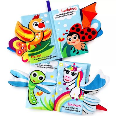 BabyBibi Weiche Knisterbücher „Touch My Wings“ für Babys Sensorisches Berühren