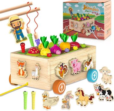 Achiyway Montessori Spielzeug 2 Jahre, Fische Angeln Spiel 2 Jahre, Magnetspiel
