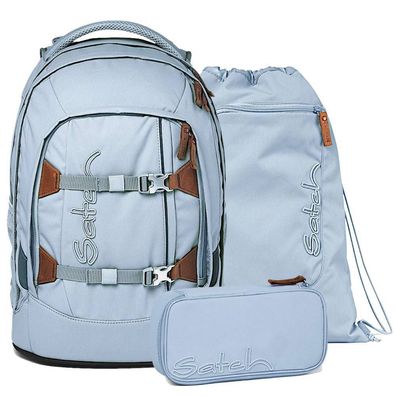 satch Set aus pack + Schlamperbox + Sportbeutel, Nordic Ice Blue, Mädchen & Jungen