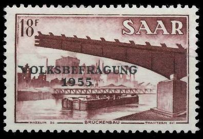 Saarland 1955 Nr 363 postfrisch S3FD30A