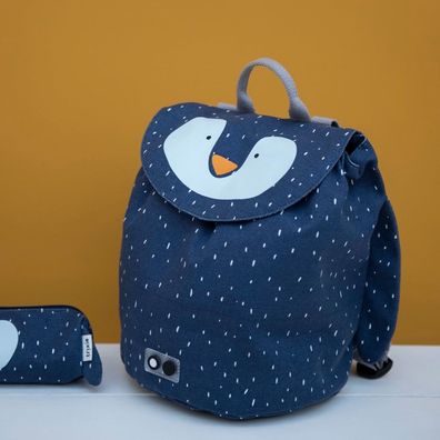 Mini Kinderrucksack mit Kordelzug - Mr Penguin - Blau | SKU: 5400858862075