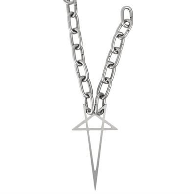 Trend Silber Farbe Kette Pentagramm Halsketten Punk Kragen Choker Halsketten