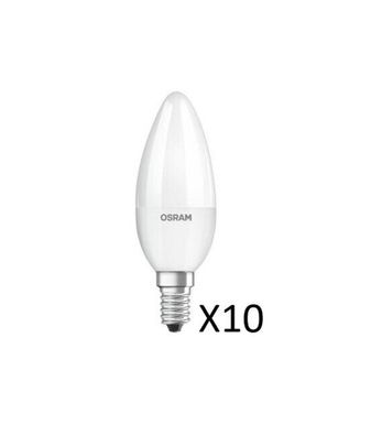 10 Stück Osram LED Kerzenlampen 5,7W(40W) 827 470lm E14 Matt