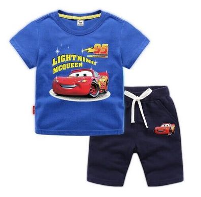 2er Set Kinder Anzug Cars Lightening Macqueen T-shirt Kordelzug Hose Sportanzug