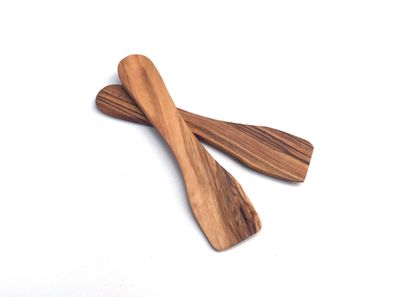 Löffel 10 cm Leicht & Flach, Eislöffel, Salzlöffel, handgefertigt aus Olivenholz