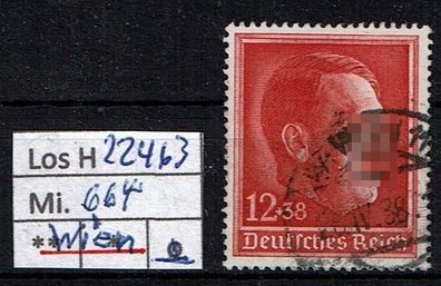 Los H22463: Deutsches Reich Mi. 664, gest. WIEN