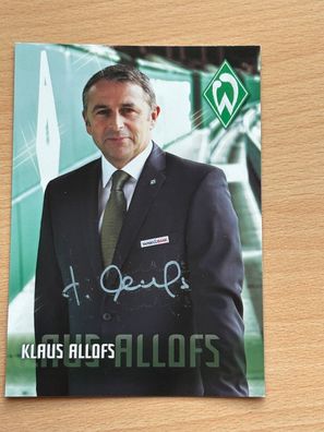 Klaus Allofs SV Werder Bremen Autogrammkarte original signiert #S8801