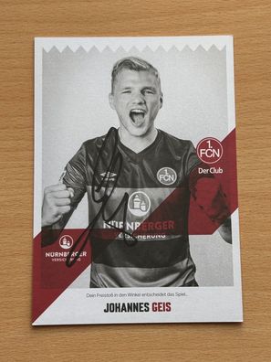 Johannes Geis 1. FC Nürnberg Der Club Autogrammkarte original signiert #S8821