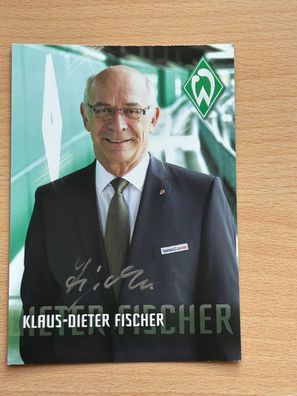 Klaus-Dieter Fischer SV Werder Bremen Autogrammkarte original signiert #S8800