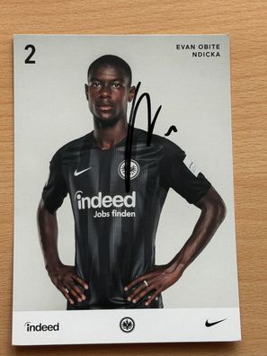 Evan Obite Ndicka Eintracht Frankfurt Autogrammkarte original signiert #S8865