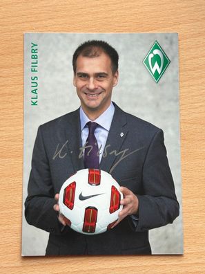 Klaus Filbry SV Werder Bremen Autogrammkarte original signiert #S8898